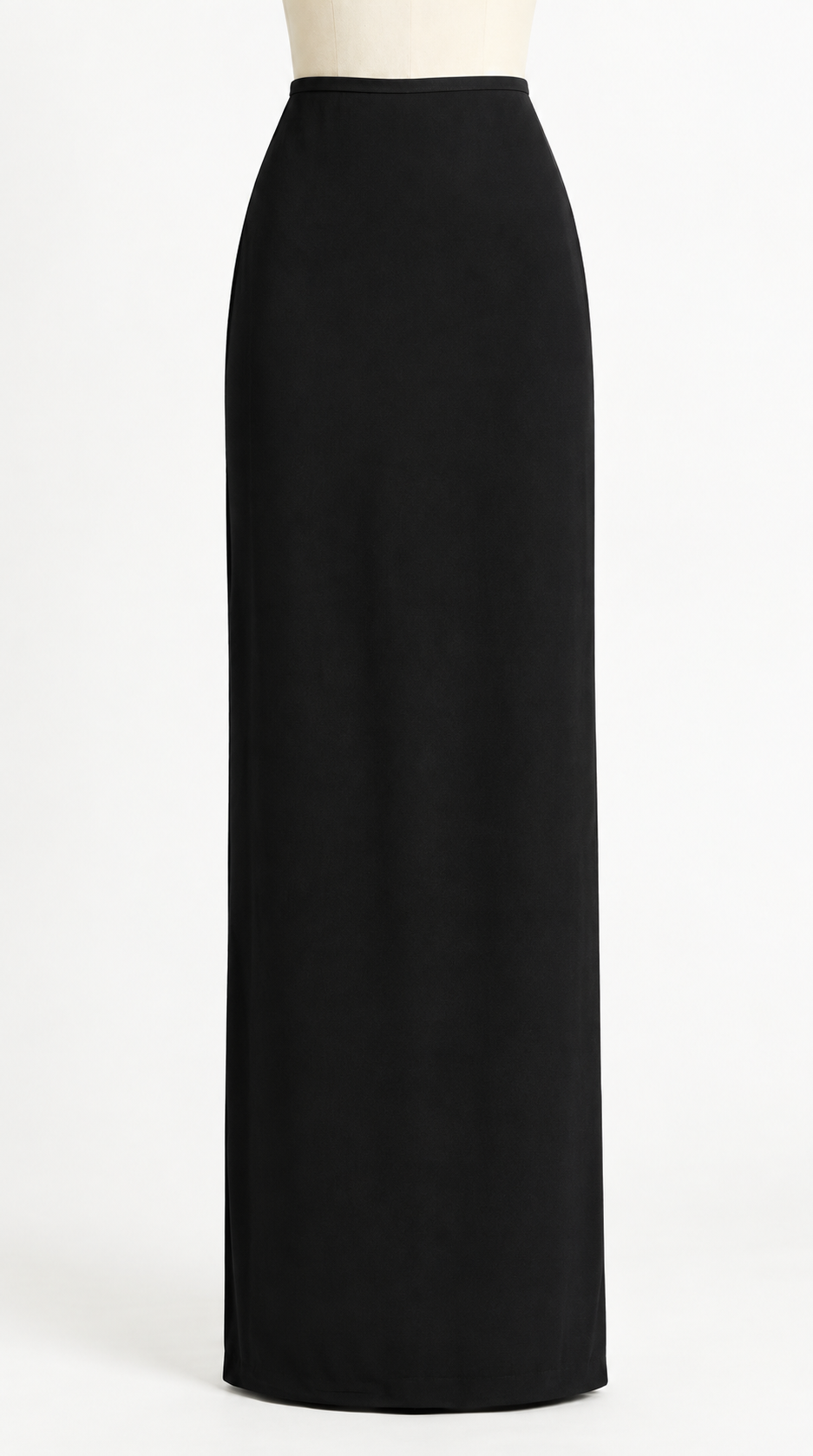 Black floor-length column skirt