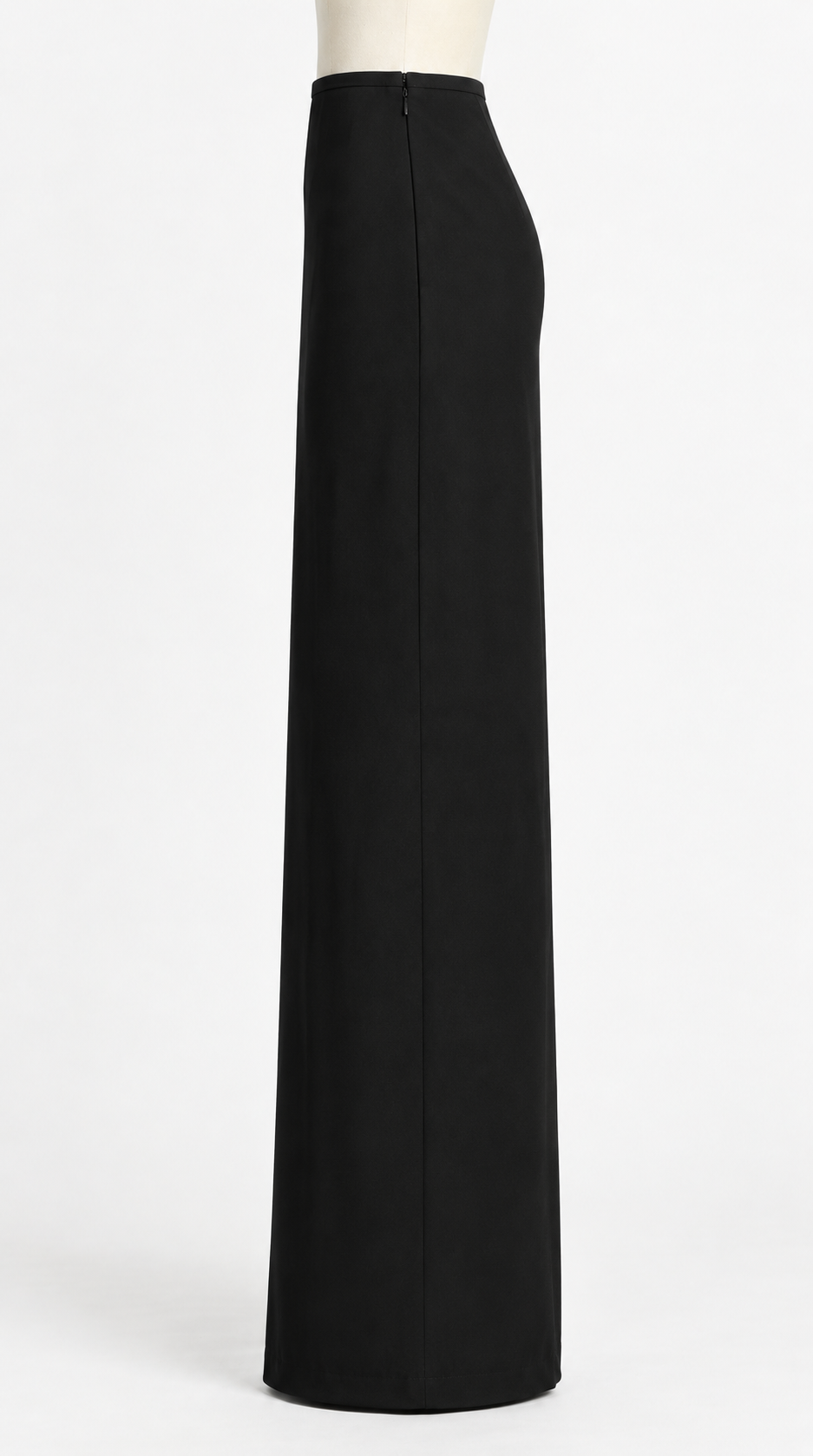 Black floor-length column skirt