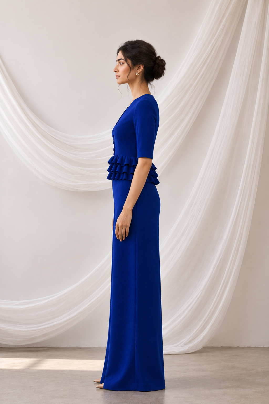 Royal Blue Layered-Ruffle Co-ords