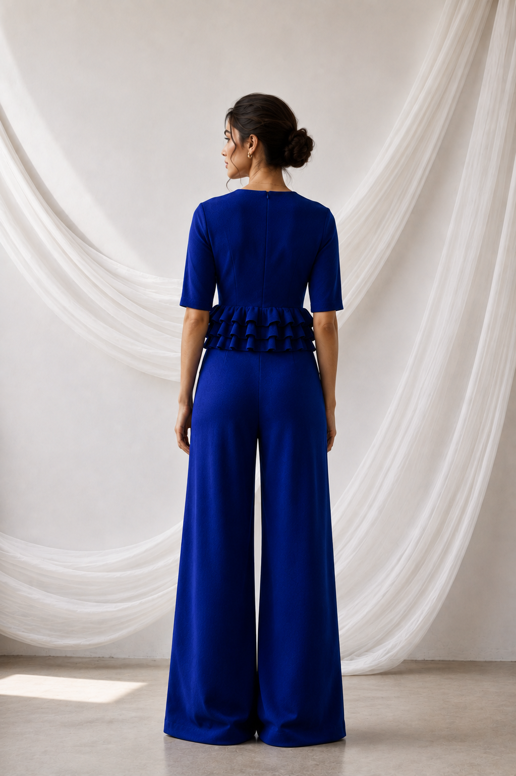 Royal Blue Layered-Ruffle Co-ords