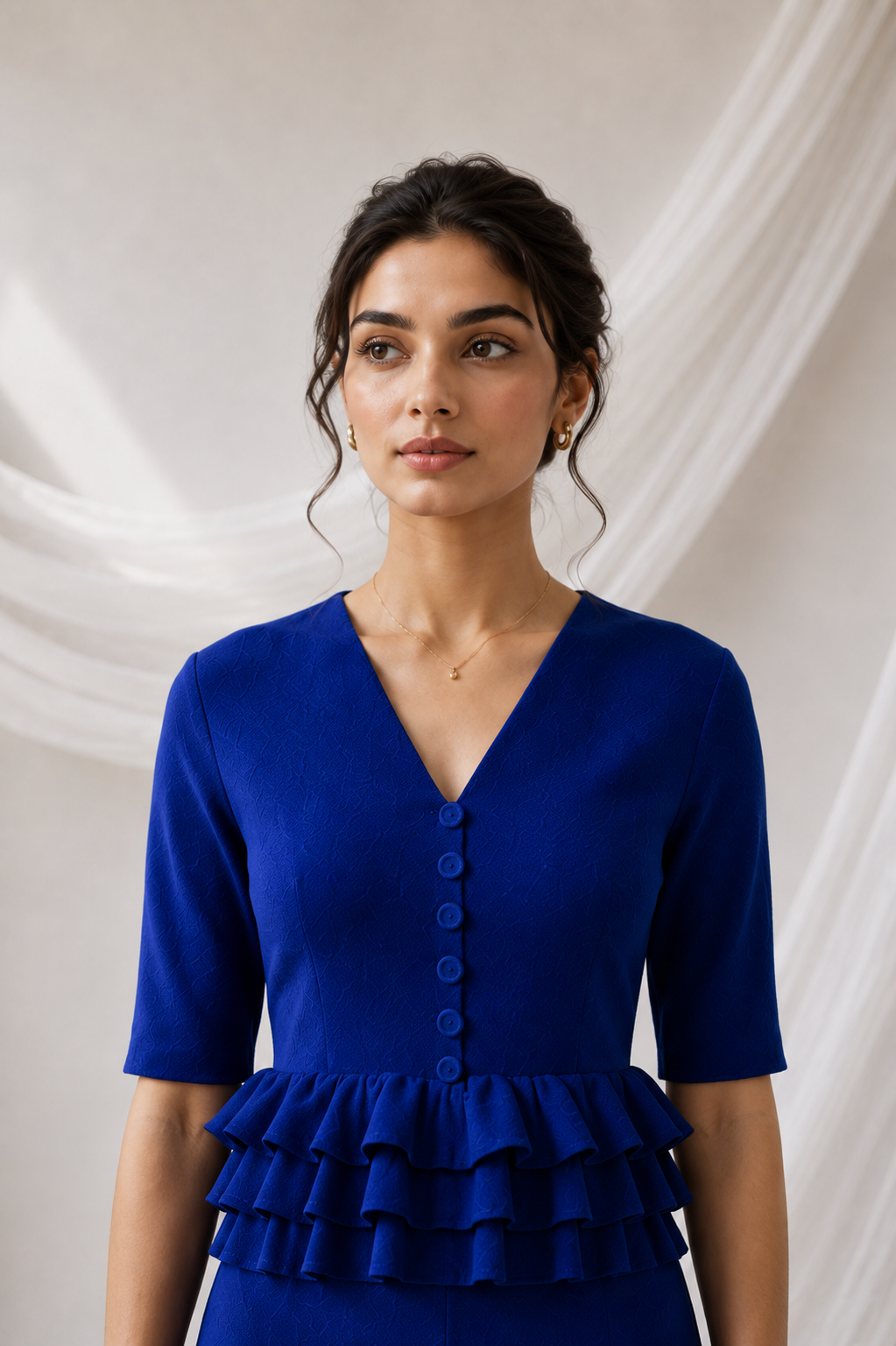 Royal Blue Layered-Ruffle Co-ords