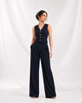 Tailored waistcoat with wide-leg trousers