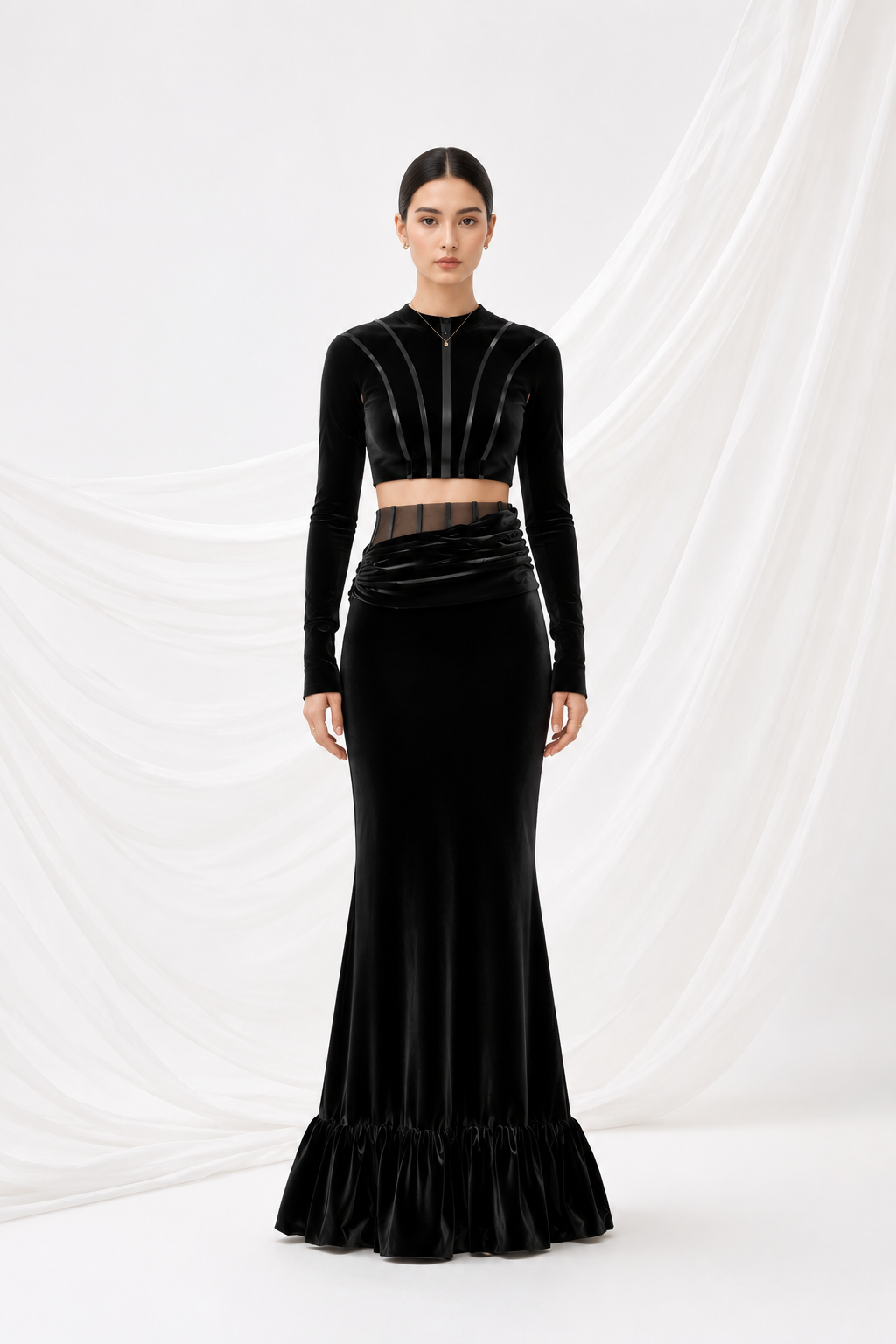 Black Two Piece Dress  I Cords I Noir I vnelle