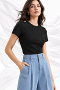 Black epaulet top