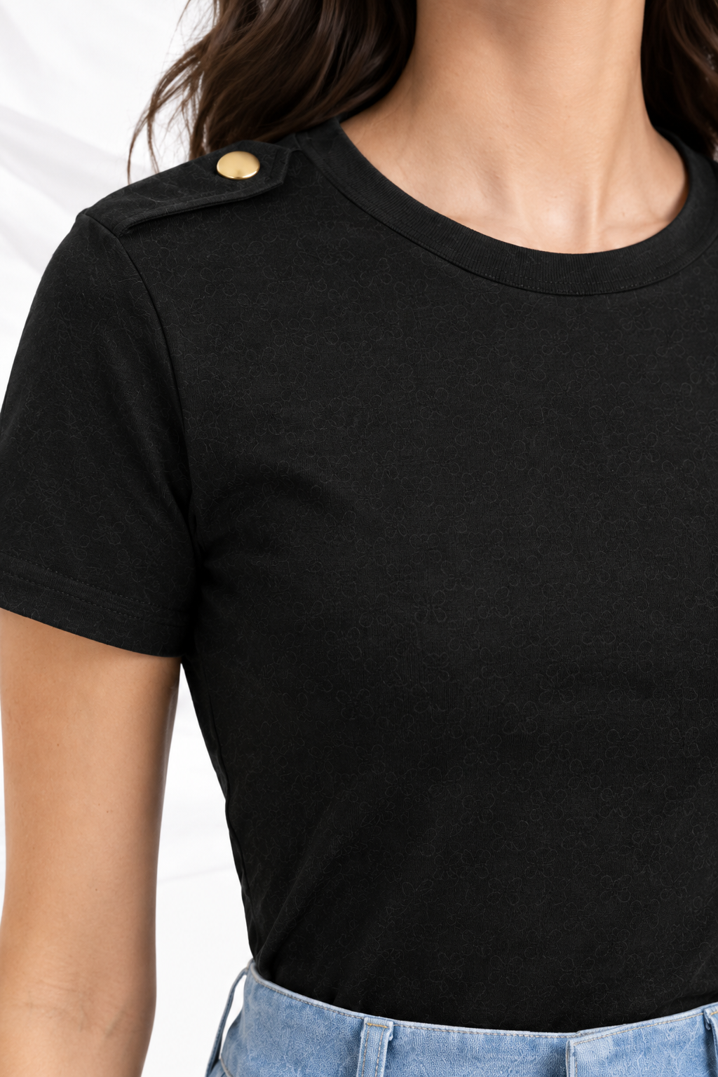 Black epaulet top