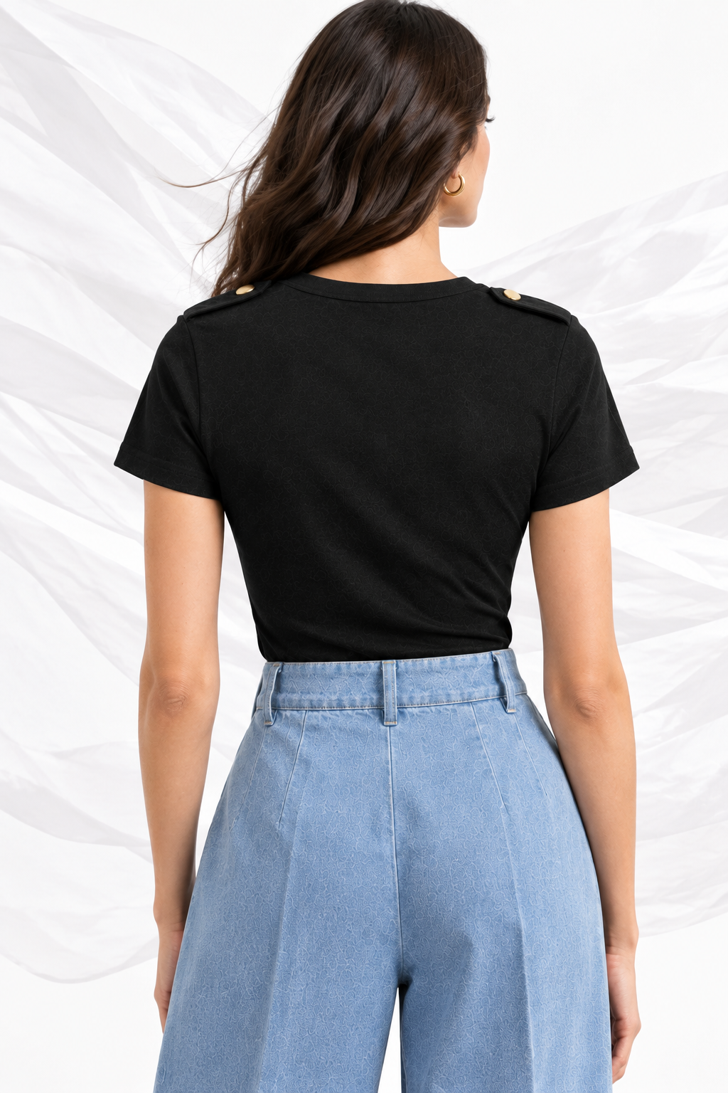 Black epaulet top