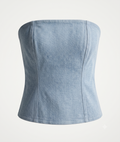 Strapless denim corset