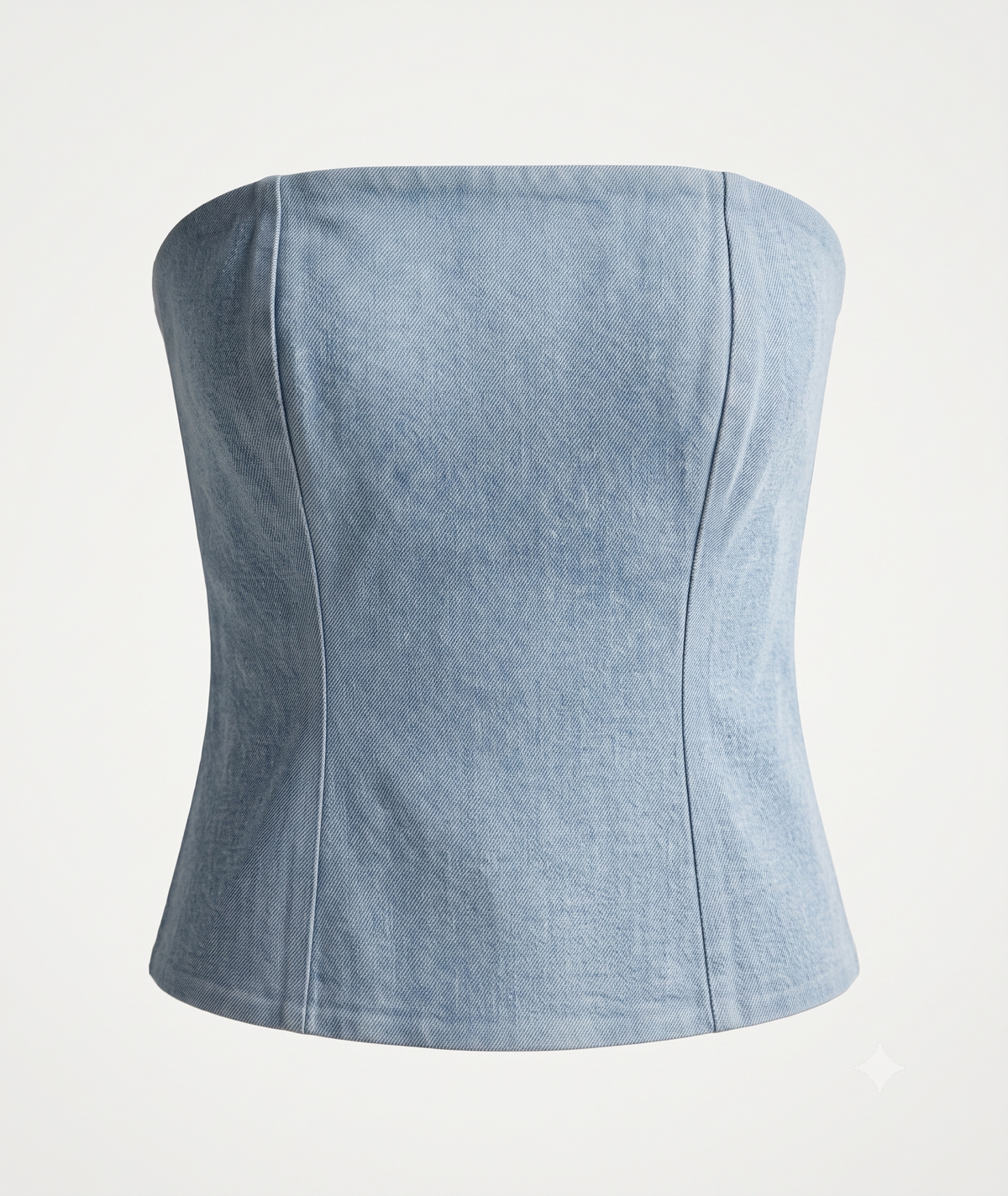 Strapless denim corset