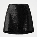 Black Sequin Mini Skirt