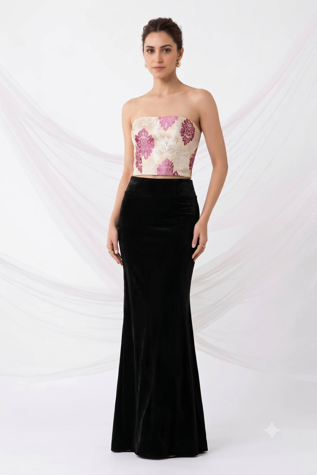 Strapless Banarasi brocade corset