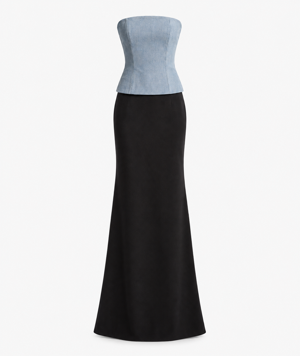 Strapless denim corset